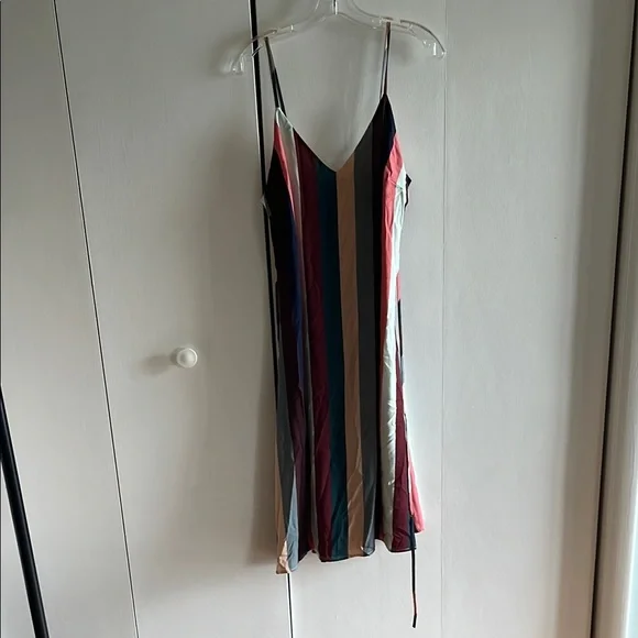 LULUS Erin Muave Multi stripe belted midi slip dress - Picture 2 of 9